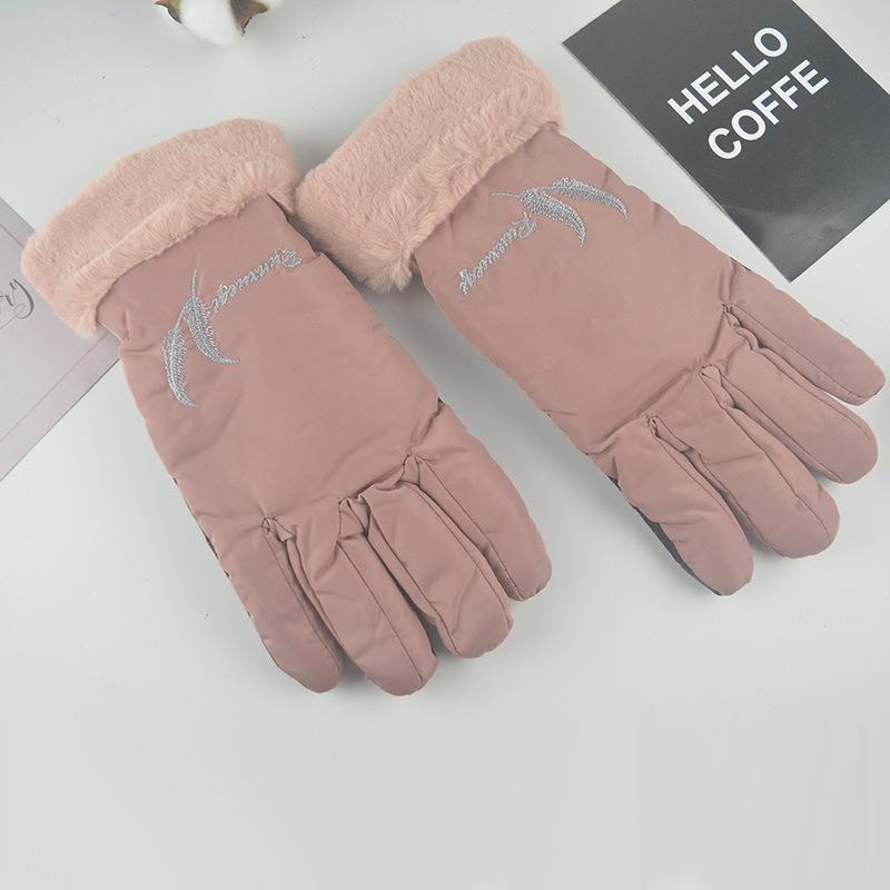 Autumn and Winter New Women's Fleece Thickened Thermal Gloves