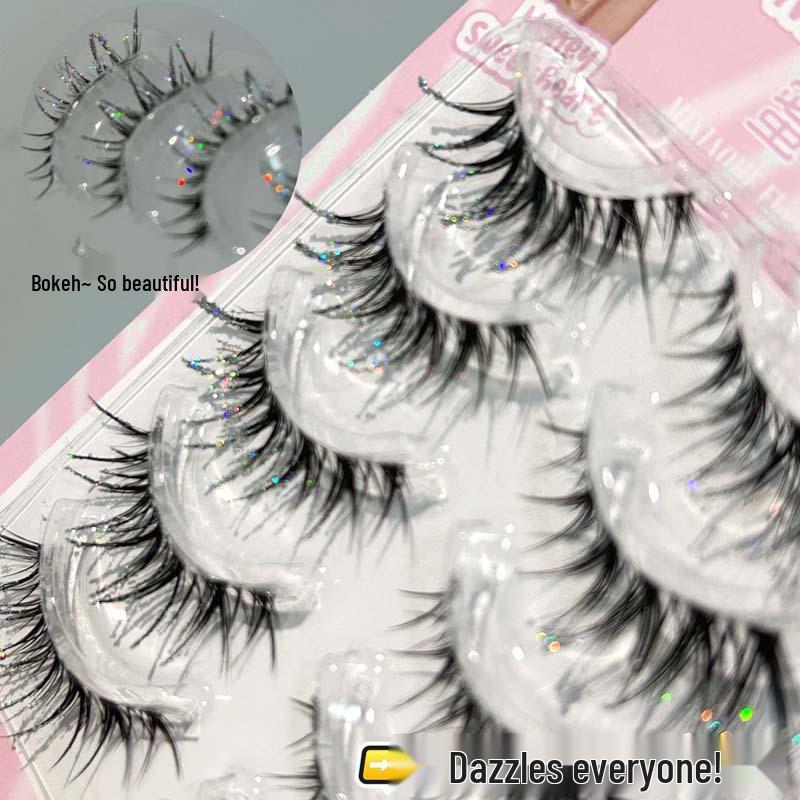 Honig Elfen Fee Strass Falsche Wimpern - Kühl & Klar, Einteilig für Cosplay & Sternenlicht Fotogene Looks
