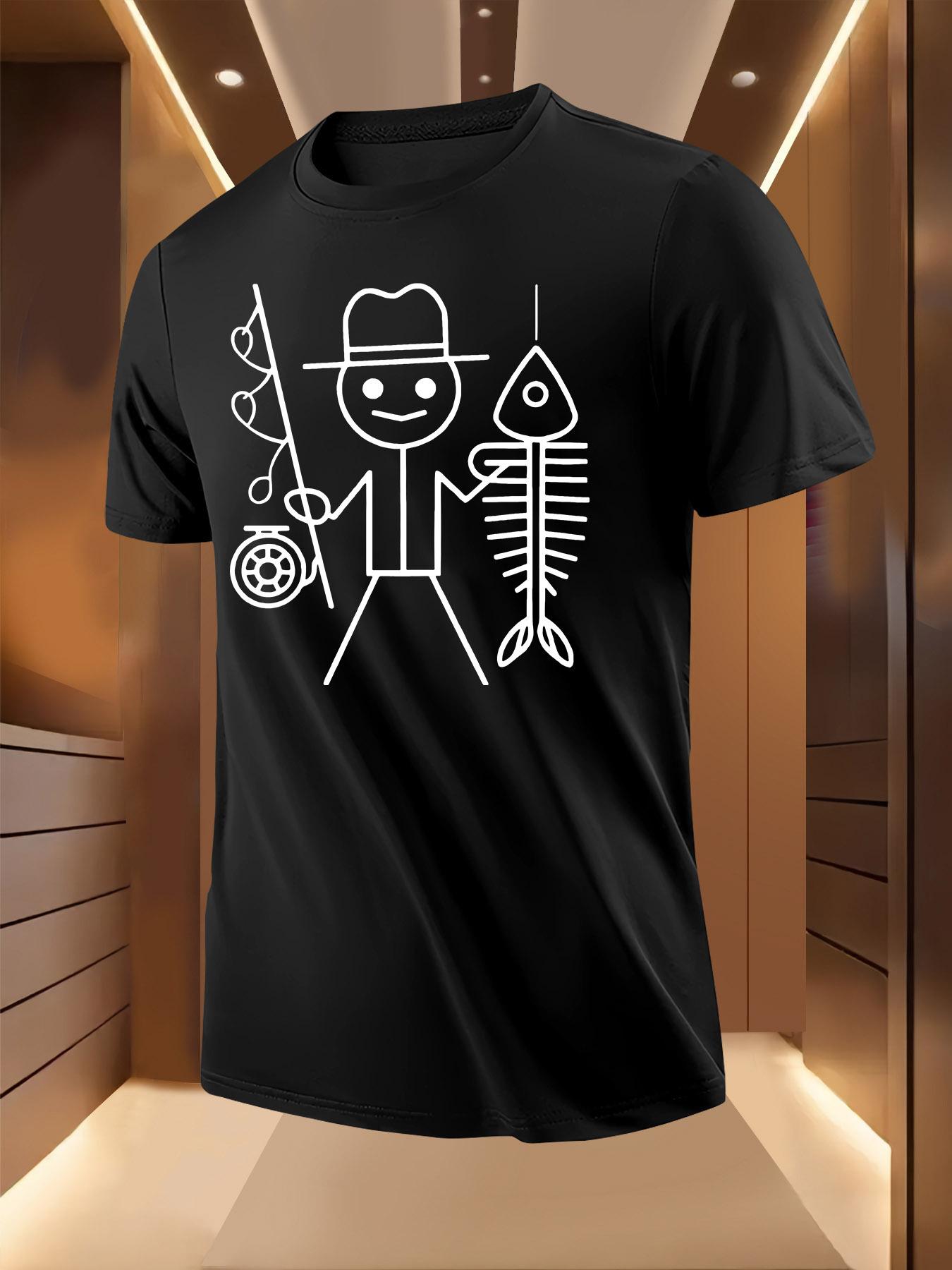 Fishing Matchstick Print Tshirt M