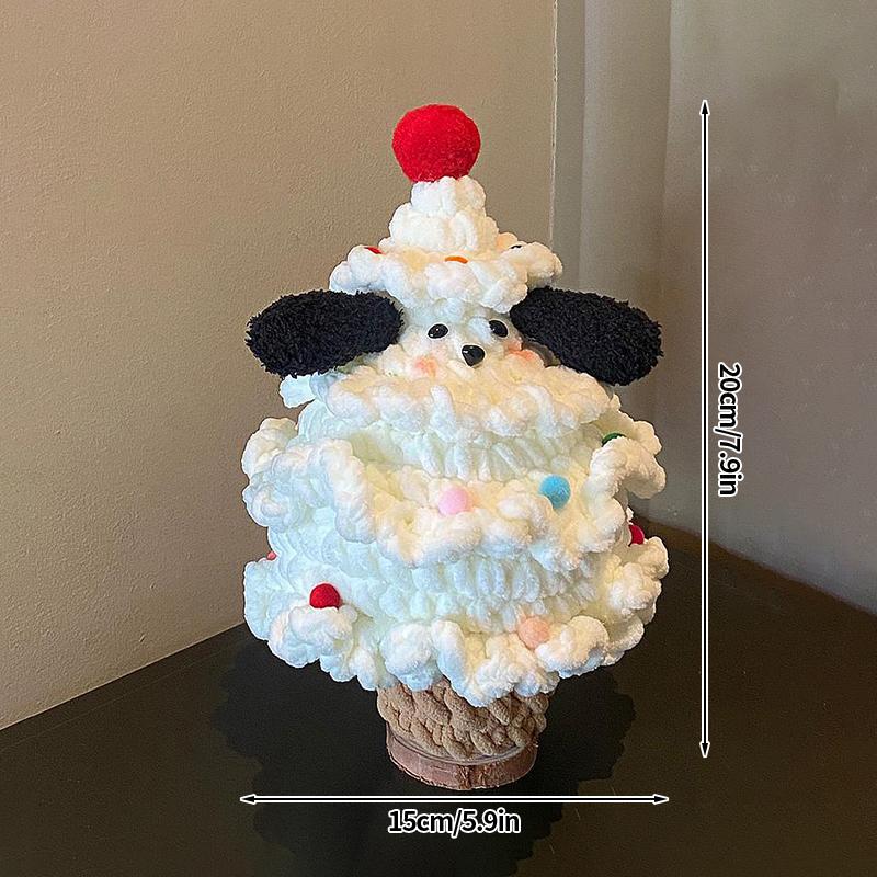 

Плетёное вручную ёлочное украшение, готовая вязаная крючком ёлка, рождественский подарок для женщин, девочек, аксессуары для стола