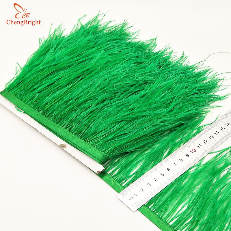 FeatherChengBright High Quality 10Yards Mint Green Ostrich Feather Ribbon Ostrich Feathers Trim Fringe Clothing Decoration