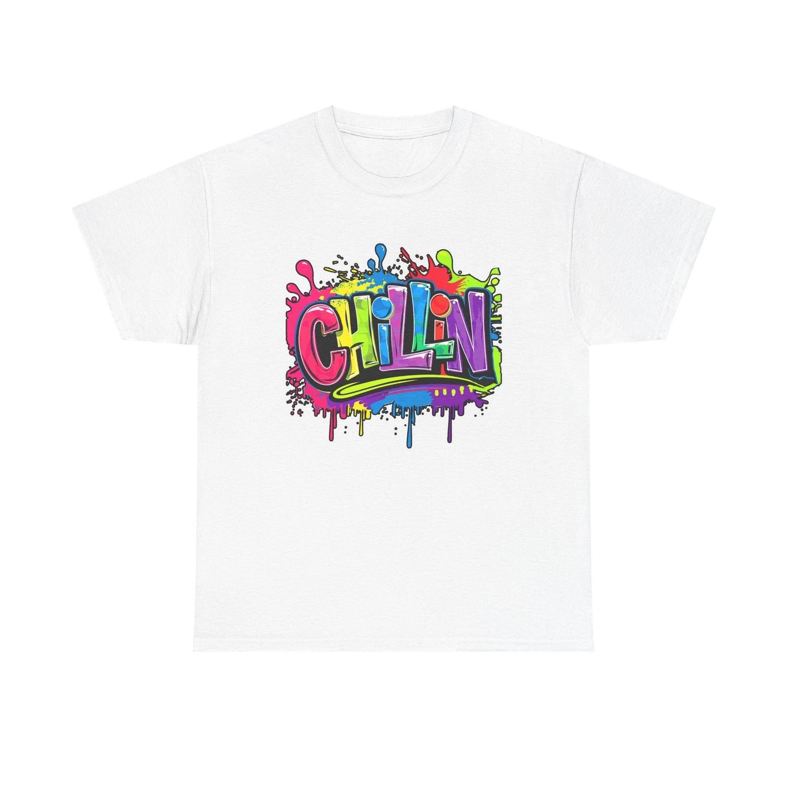 Colorful Graffiti Chillin Unisex Heavy Cotton Tee, Urban Streetwear, [...] S