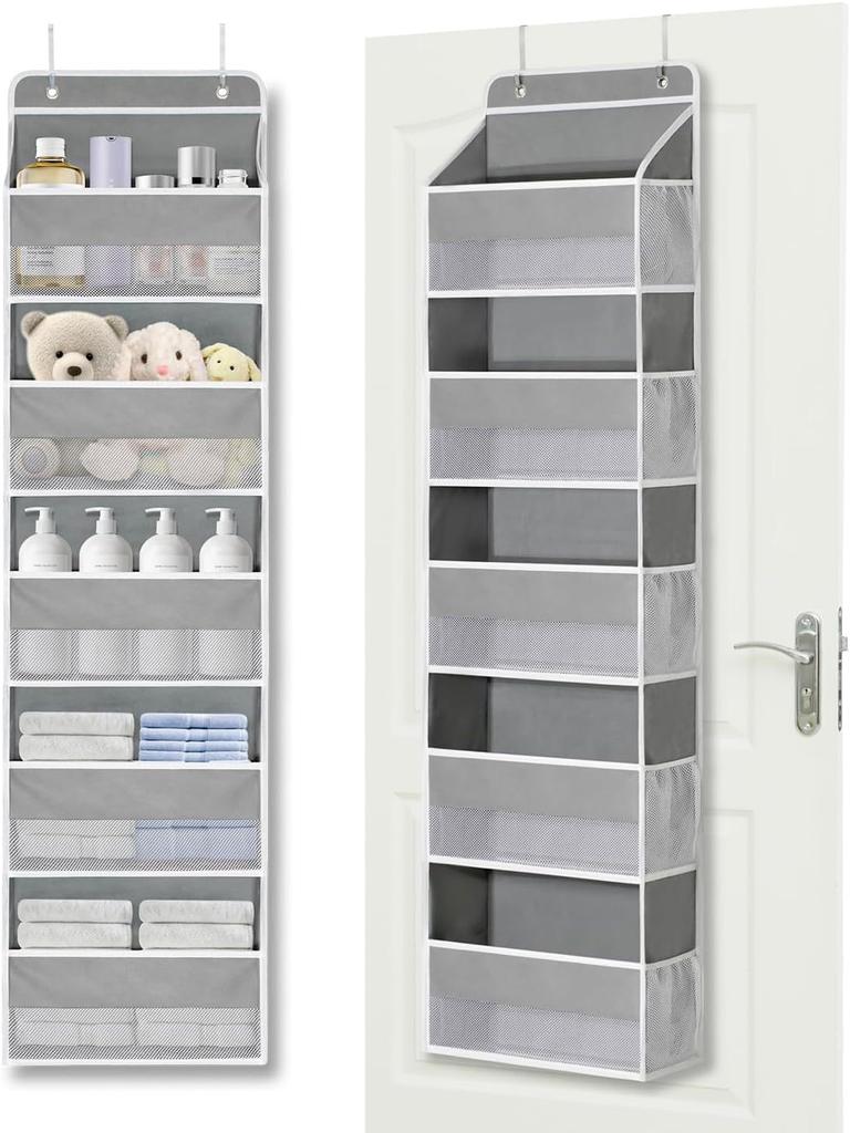 Over the Door Organizer Storage 5 Shelf Hanging Door Organizer with 5 Large Capacity Pockets for Bedroom Bathroom 1pcs