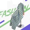 Hair Cutting Cloth Waterproof Green Stripe Printed Cleanable Adjustable Hair Styling Barber Cape