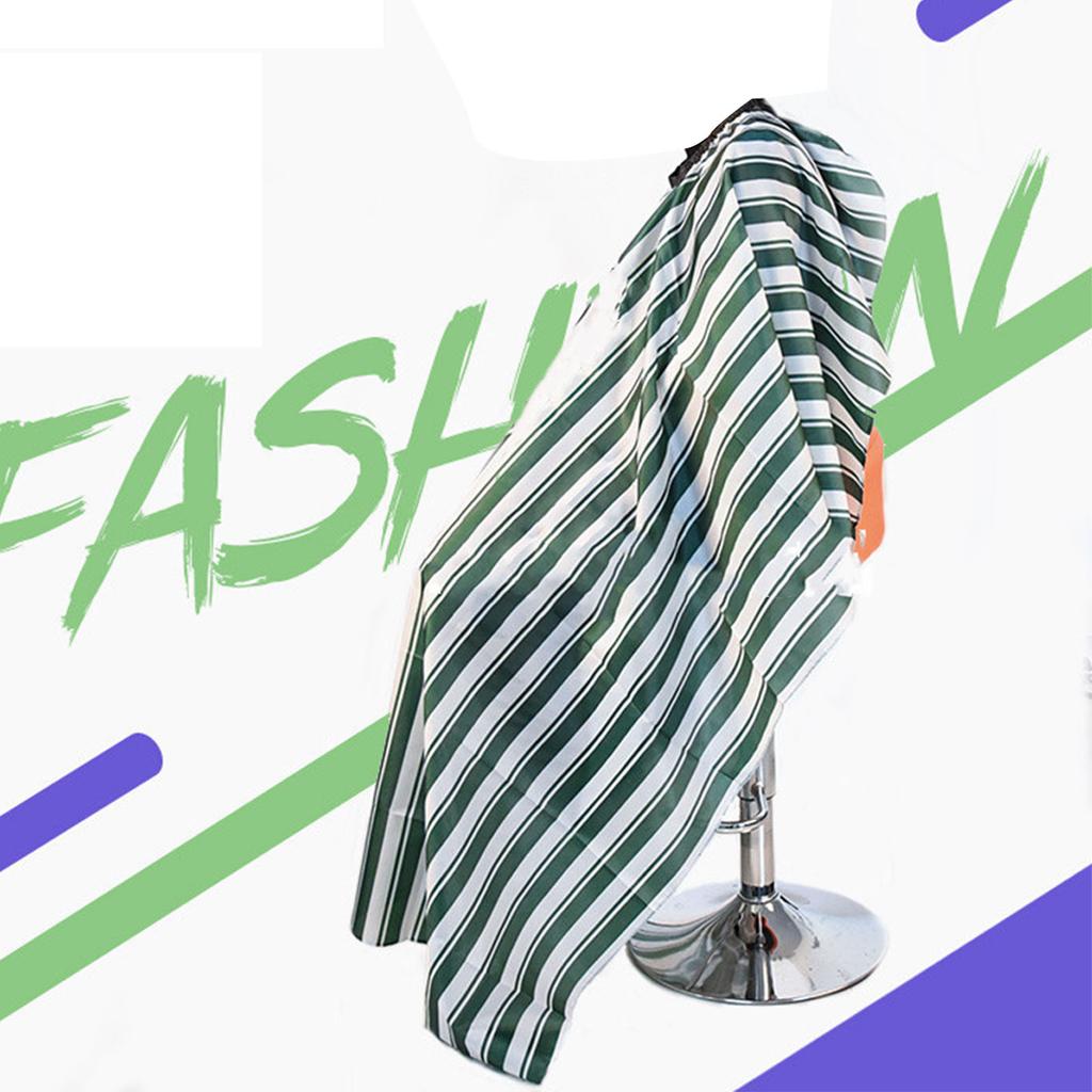 Hair Cutting Cloth Waterproof Green Stripe Printed Cleanable Adjustable Hair Styling Barber Cape
