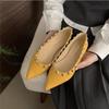 Pointed flat-bottomed rivet single shoes women's autumn new shallow-mouth soft-soled versatile one-pedal Mary Jane shoes