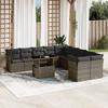 VidaXL Garden Lounge Set 11 Pcs with Grey Cushions Wicker 3266880