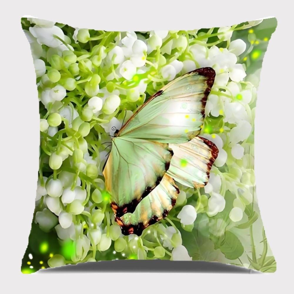 

Short Plush Pillowcase Lily of the Valley Sofa Pillow Case New Cushion Cover Spring Season A