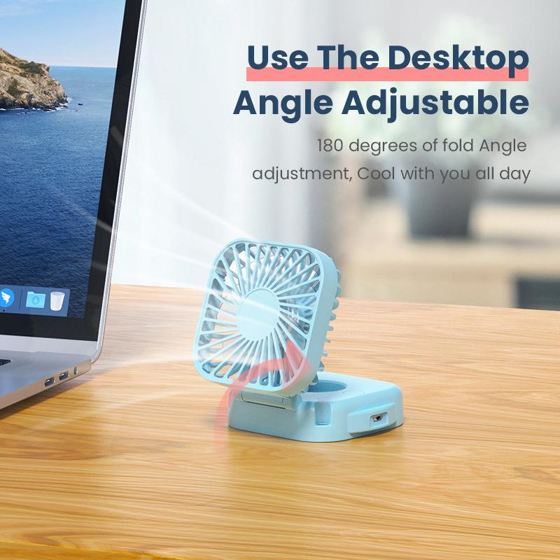Mini Folding Hanging Neck Fan Foldable Hand-Held Fan Mini Folding Personal Fan, 3 Speeds Usb Charging For Travel Cooling Tool