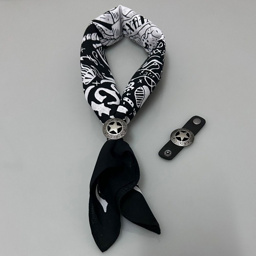 Fashion Oversized Bandana Scarf Cotton With Floral Buckle Hip Hop Head Scarf Western Style Neck Wrist Wrap