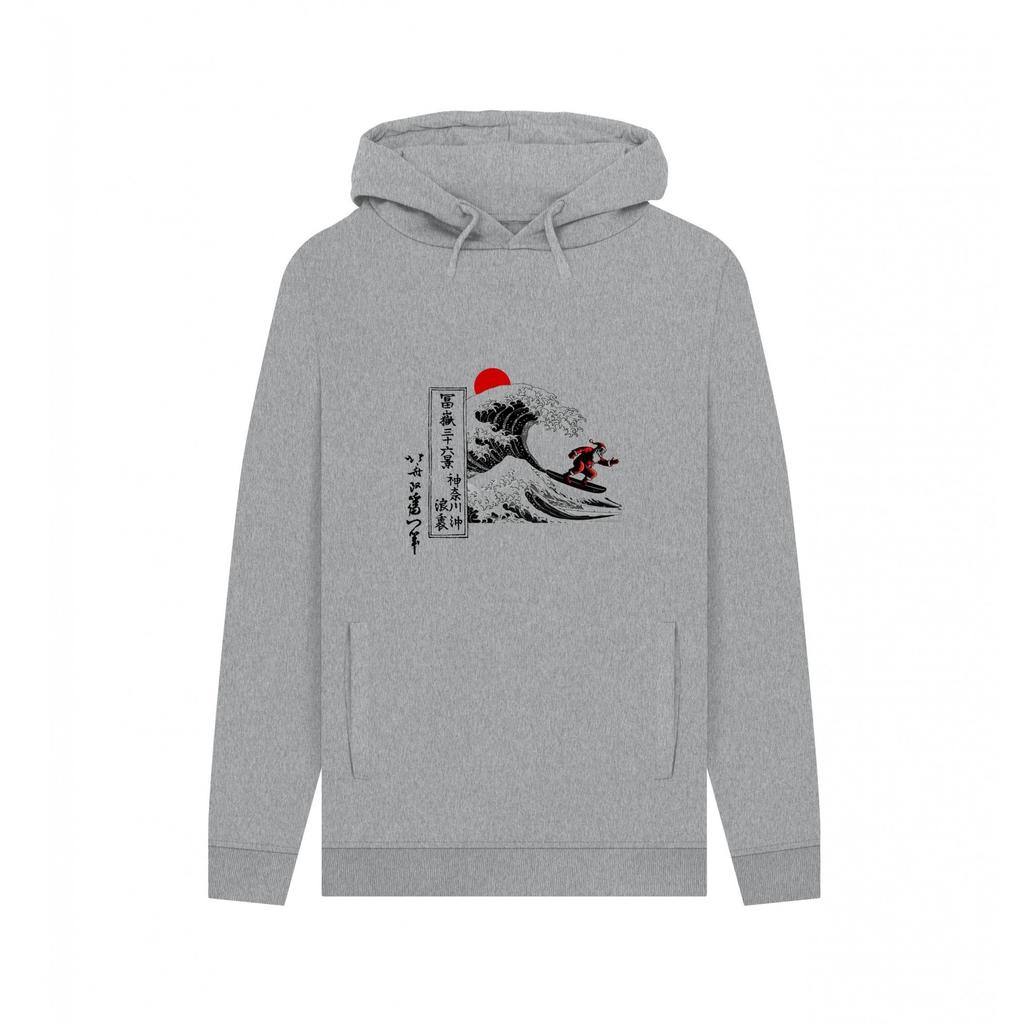 Apoh Unisex Adult Santa Great Wave Hokusai Hoodie