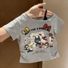 Girls Summer Block Fake Two Piece Short Sleeve T Shirt Casual Fashion Top For Kids