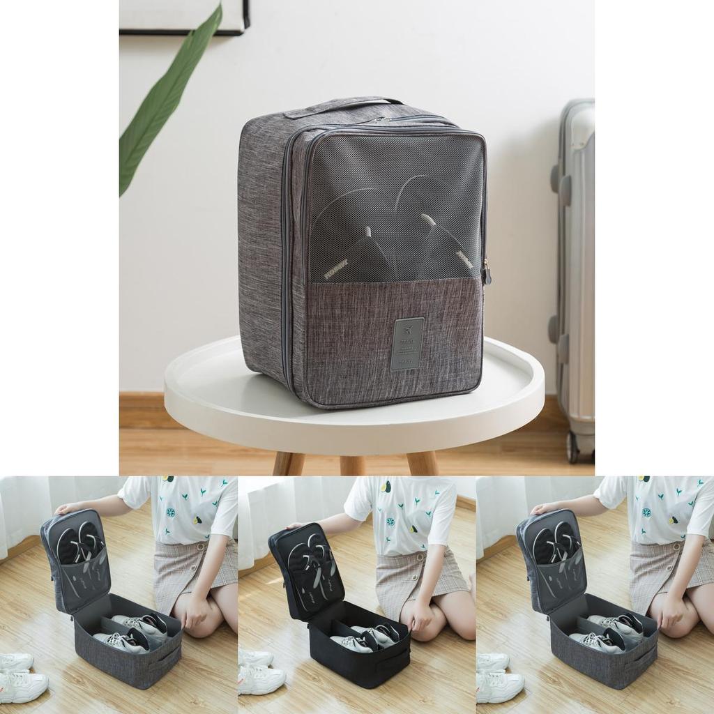 Large Travel Shoe Bag Oxford Cloth Ionic Three-compartment Shoe Storage Bag For Suitcase Travel Shoe Bag