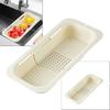 Over The Sink Vegetable Wash Basin Adjustable Colander Strainer Sink Drain Rack  Vegetable Washing