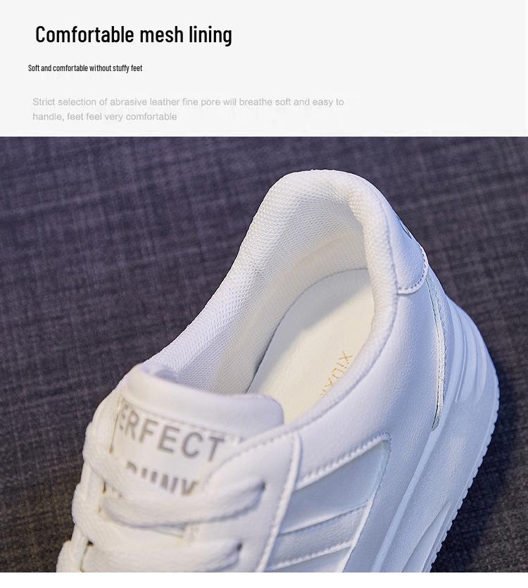 2025 Trendy Women's White Leather Casual Non-Slip Running Sneakers