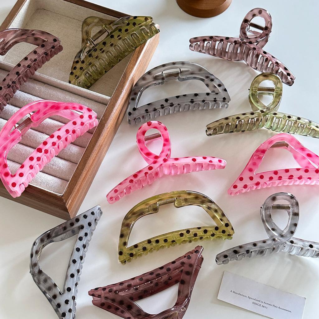 Fashionable Large Highend Polka Dot Hair Claw Perfect For Womens Looks Professional