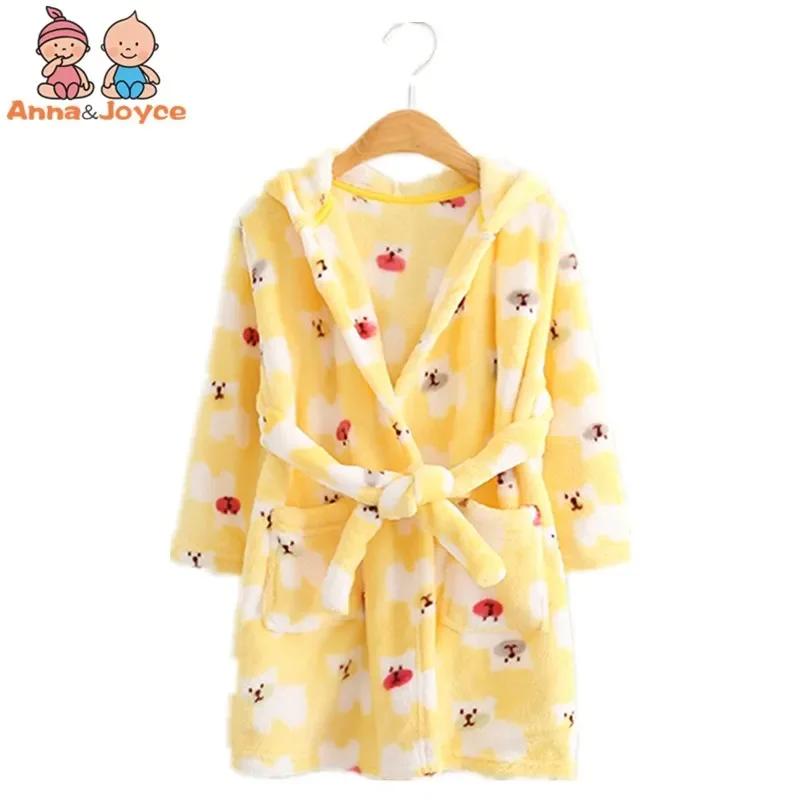 

Детские фланелевые халаты, детские халаты с героями мультфильмов, детские халаты с капюшоном, пижамы для мальчиков и девочек, утепленные 120