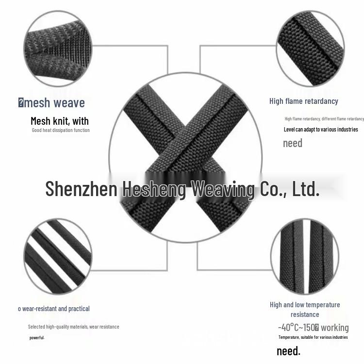 

Flame Retardant PET Self-Wrapping Braided Mesh Sleeving