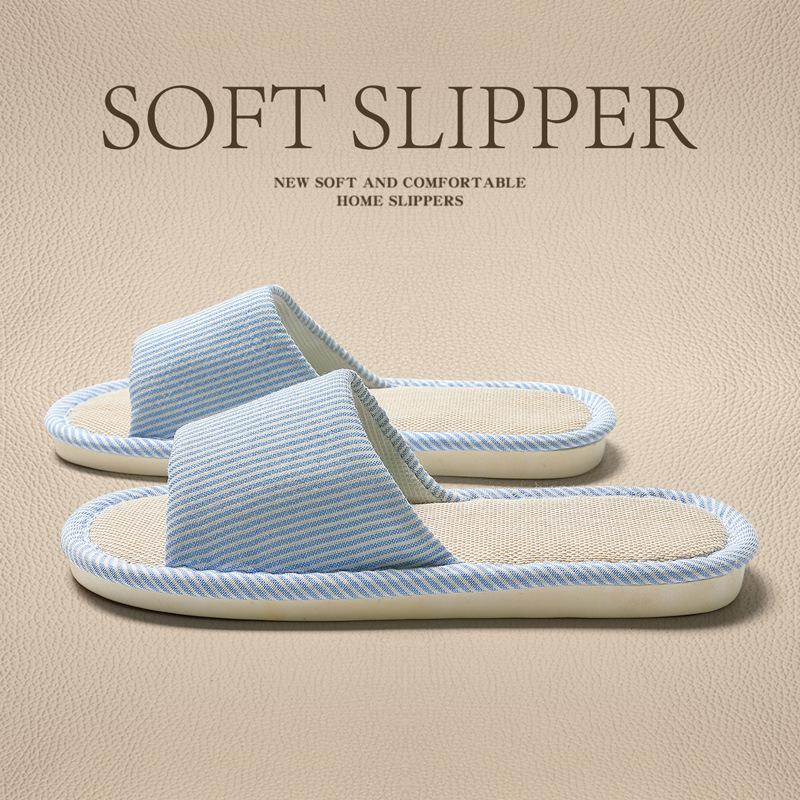 

Linen slippers new summer indoor home soft bottom non-slip breathable deodorant cotton and linen slippers 42