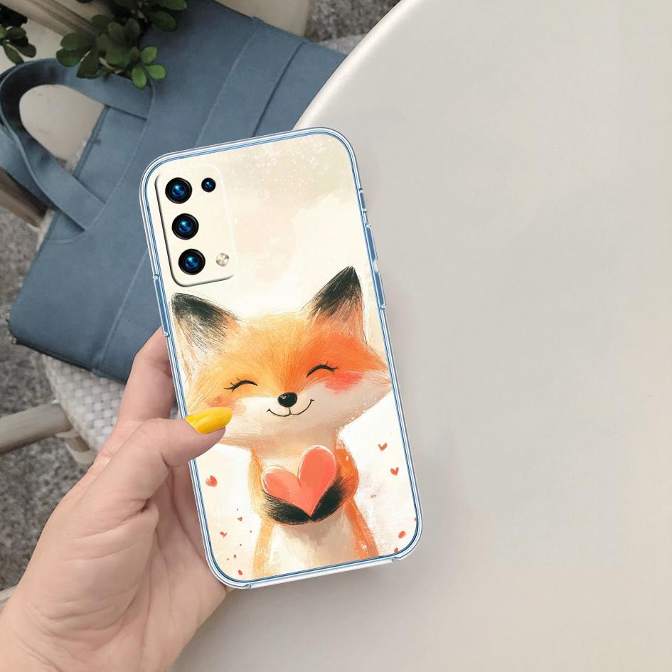 FM24 fox cute Soft Shell Transparent Phone Case for Motorola Moto G7 G8 G9 G84 G85 G73 G24 G15 Z2 Play Power Plus