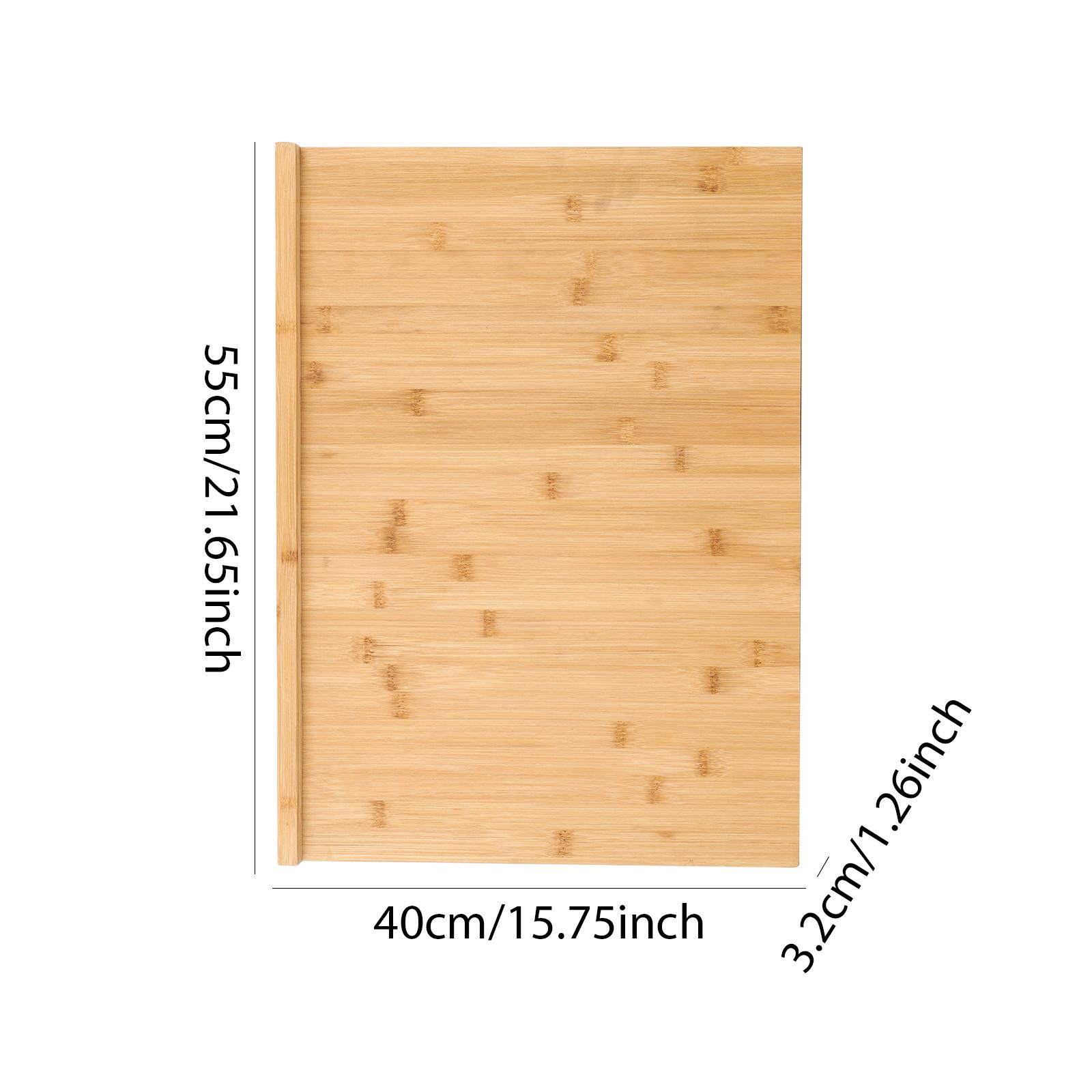 

Over-the-Counter Pastry Board Multi-Function Kitchen Chopping Board with Reverse Groove Home Bamboo Pastry Cutting Block