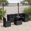 VidaXL Garden Lounge Set 7 Pcs with Cushions Black Wicker 3266615