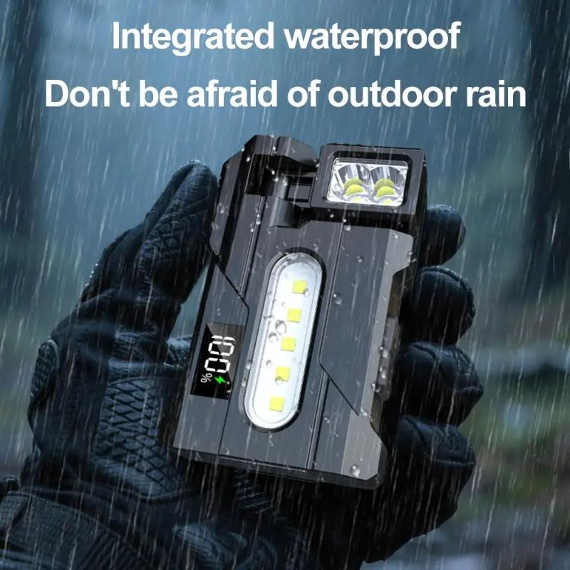 MultiFunction Portable Work Light EDC Flashlight With Charging Cable Portable Pocket Mini Light Double Light For Outdoor Camping