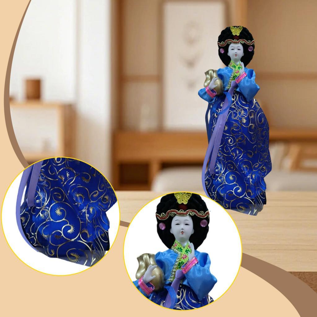 Korean Hanbok Doll Geisha Kimono Figurine Vintage Style 12 inch Collectible