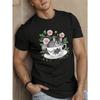 European Sizes Men'S Summer T-Shirt Featuring a Cute Gray Chinchilla In a Teacup