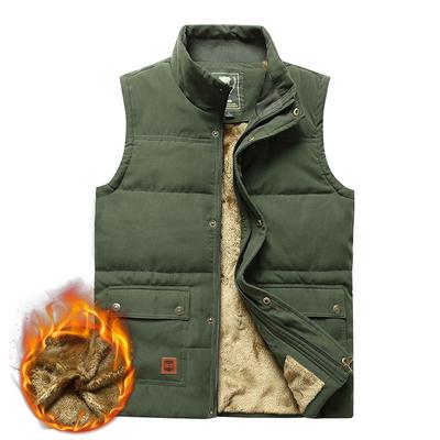 Chaqueta de Invierno sin Mangas Cálida para Hombre Chaleco Casual para Exterior Talla Grande Chaleco Multibolsillos