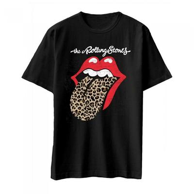 The Rolling Stones Unisex-T-Shirt aus Baumwolle mit Leopardenzunge für Erwachsene
