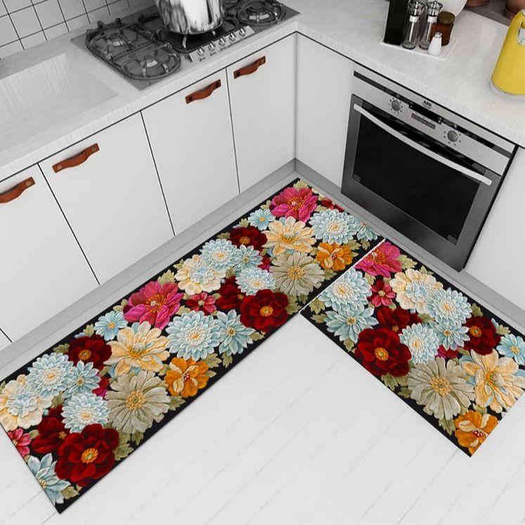 Home Kitchen Floor Mat Anti Slip Water Absorbing Entrance Door Floor Mat Bathroom and Toilet Floor Mat
