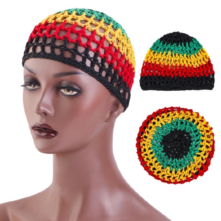 Reggae Pullover Hat Handwoven Hat with Handwoven Hair Net for Photo Pros