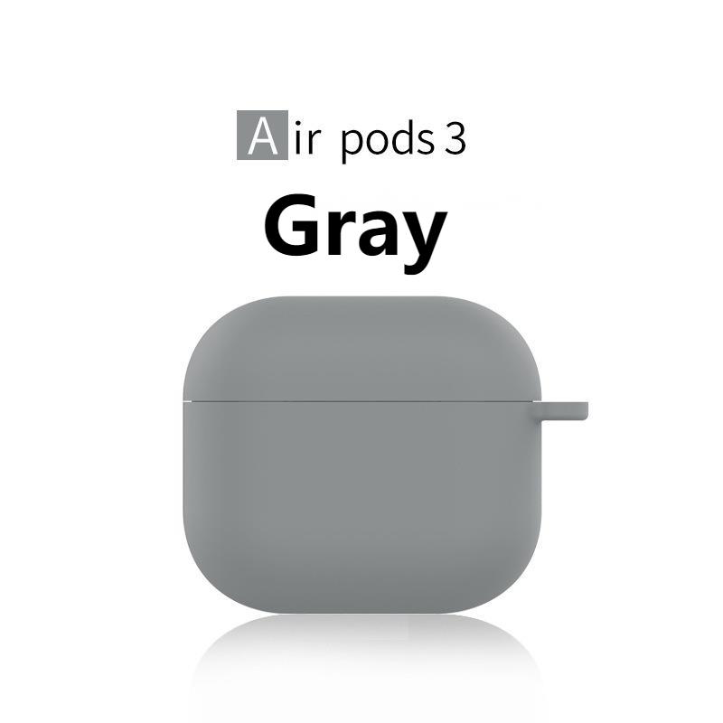 

Силиконовый чехол для наушников Apple AirPods 3, чехол для беспроводных наушников Bluetooth Airpods 3, защитный чехол, аксессуары For Airpods3 серый