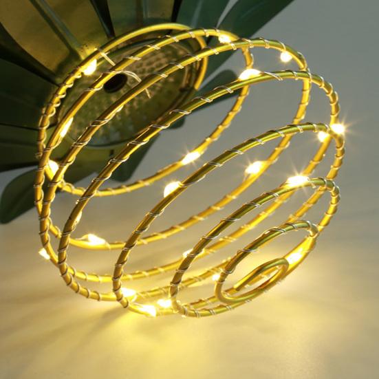 2Pcs Solar Light Pineapple Shape Outdoor Hanging Lanterns 60LED Energy Saving Solar Lights Landscape Pathway Patio Decor