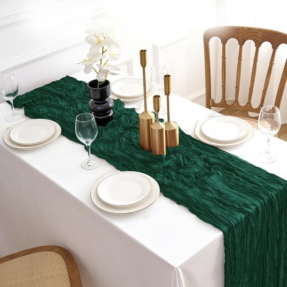 Elegant Pleated Tablecloth Washable Table Cover Table Covering Crepe Table Runners  Wedding Events