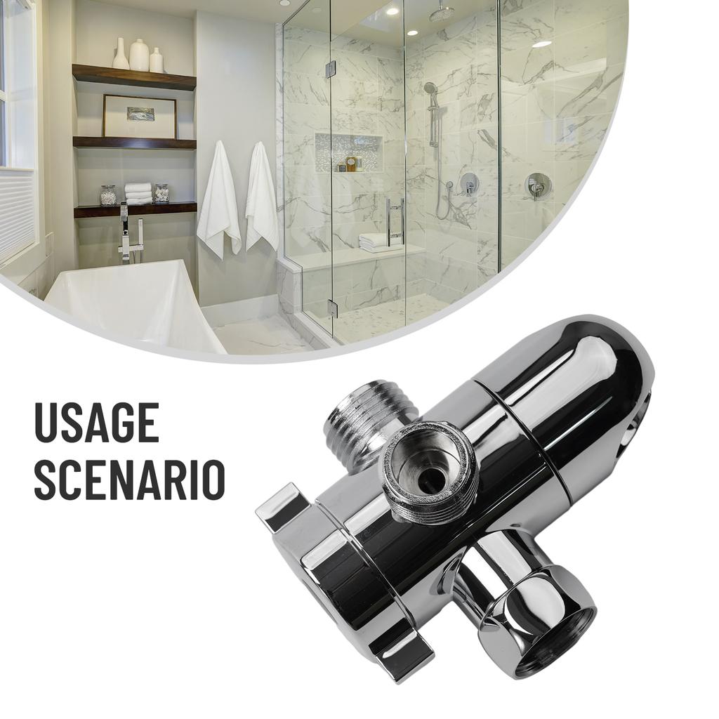 ABS Fix Bracket 3-Way Valve Sprayer Arm Mount ShowerHead Diverter Bathroom Shower Diverter Valve Water Tap Adapter Connector