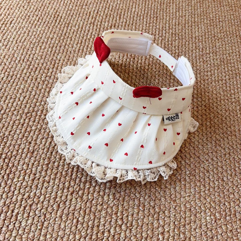Children's Sun Hat with Large Brim Summer Outdoor Cap Baby Sun Protection Sweet Girl's Hat with Lace Edge No Top Sunshade