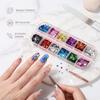 Laser Shiny Nail Glitter Flakes 12-Grid Nail Decoration Accessories  French Manicure