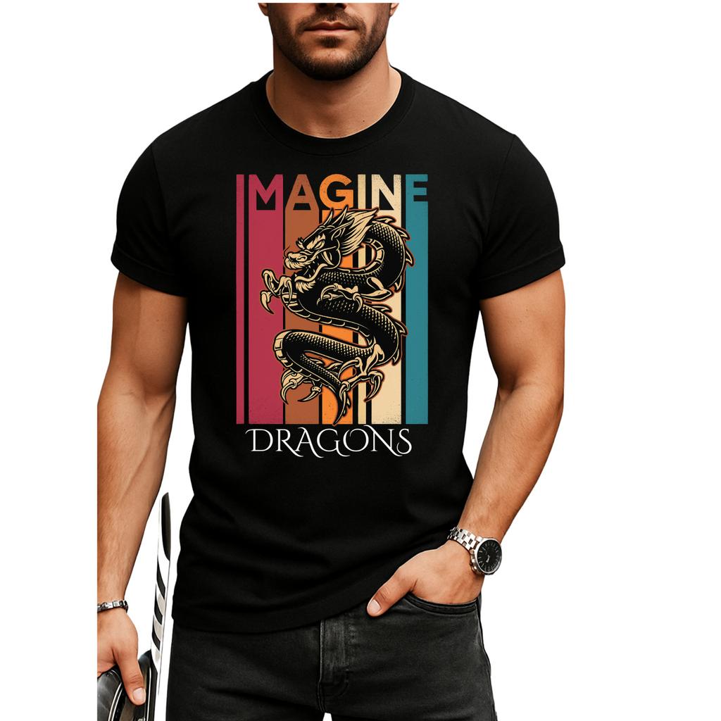 Imagine Dragons Shirt, Colour Splash Art Dragon T-Shirt Mens Womens Tees Top,ConcerT Shirt Mens Womens Tees Top