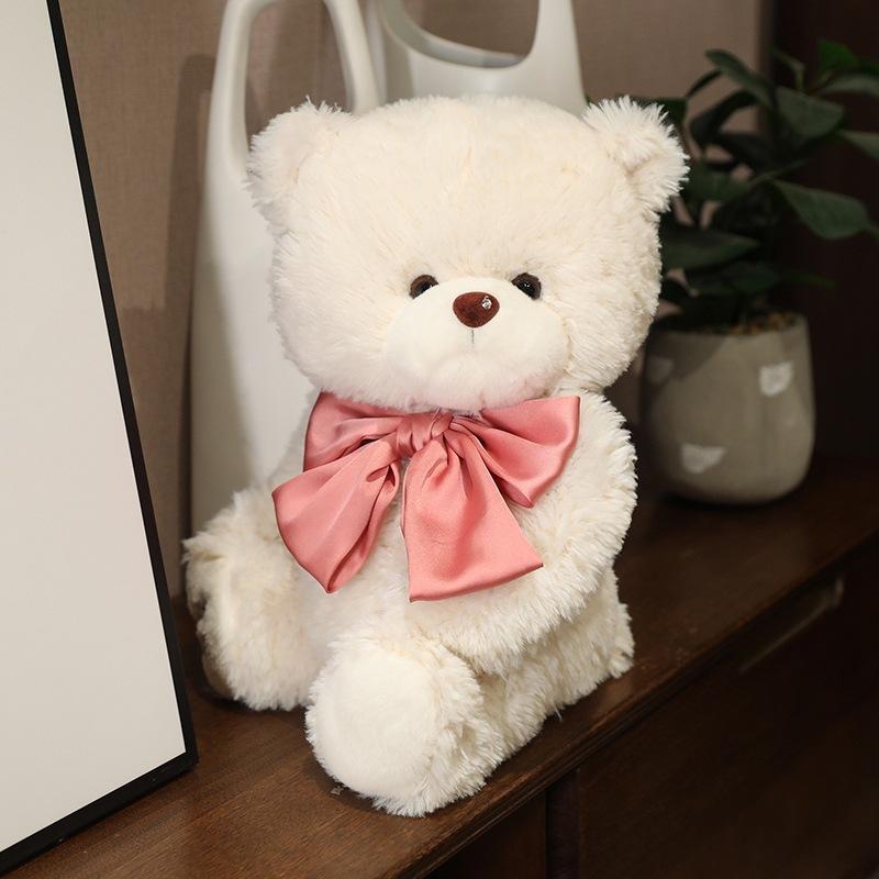 

Rose Bouquet Small White Bear Doll Fashion Simple Bow Bow Tie Holiday Gift Style рожевий