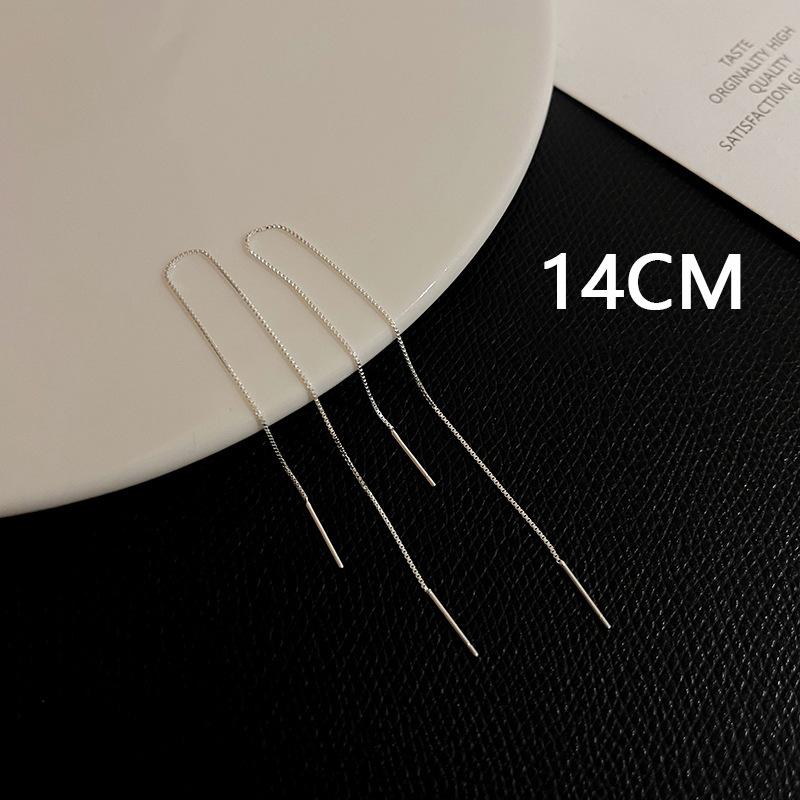 Korean Geometric Long Tassel Drop Earring For Women Box Chain Ear Line Earrings Girl Jewelry Brincos