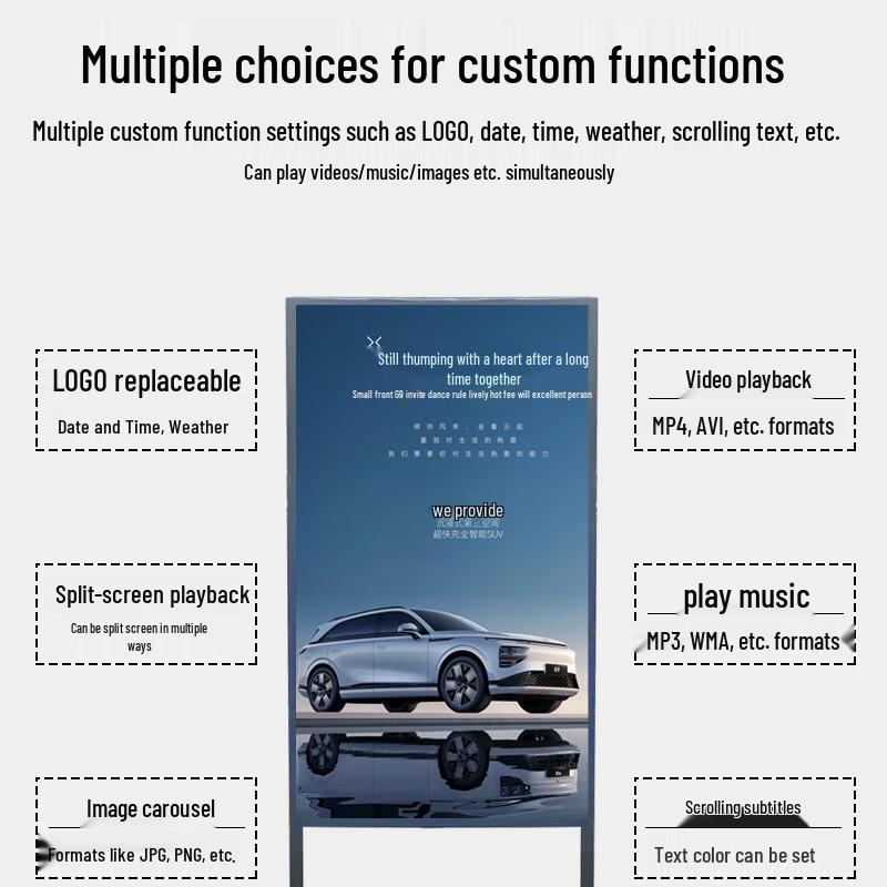 HUSHIDA 50-inch 4K Advertising Display CN Plug (adapter Included)
