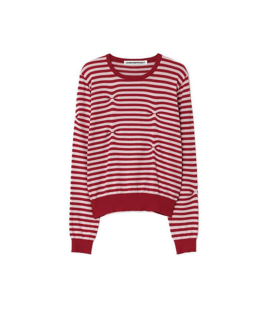 SUNBURNPROJECT Stitch Stripe Knit, Red