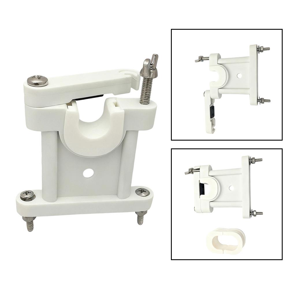 Marine Hardware Antenna Base Nylon Adjustable Bracket for Antenna Poles with Cable Clip for Yacht and Boat Installations