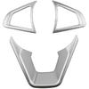 3PCS Interior Accessories Matte Silver Color Decor Steering Wheel Button Frame Cover Trim For Ford Fusion 2013-2018 Edge 2015-2019