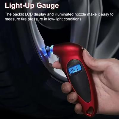 Portable Car Mini Digital Tire Gauge Mini Motorcycle Bike Tire Diagnostic Tool LCD Display Tire Pressure Tool Gauge PSI Kpa