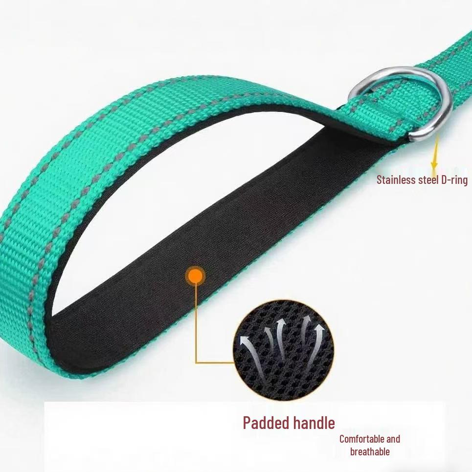 Reflective Dog Training Leash with Hand Protection - 12 Solid Colors for Night Use