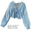 Women Thin Coat Solid Color Sun Protection Summer Chiffon Bow-knot Cardigan Shirt for Daily Wear