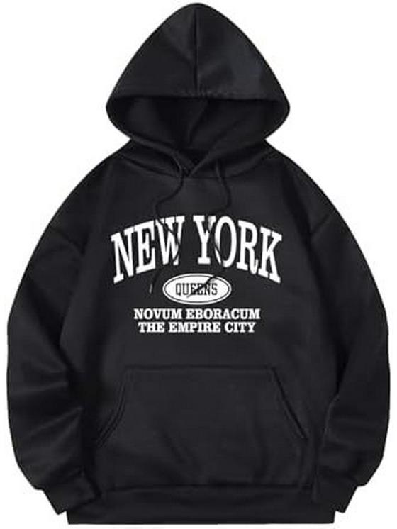 2024 COZYEASE Women's Letter Print Long Sleeve Hoodie Sweatshirt